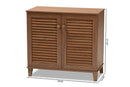 Theo Walnut Finished 4-Shelf Wood Shoe Storage Cabinet Baxton