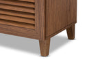 Theo Walnut Finished 5-Shelf Wood Shoe Storage Cabinet w/Drawer Baxton