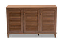 Theo Walnut Finished 8-Shelf Wood Shoe Storage Cabinet Baxton