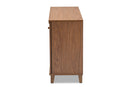 Theo Walnut Finished 8-Shelf Wood Shoe Storage Cabinet Baxton