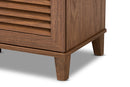 Theo Walnut Finished 8-Shelf Wood Shoe Storage Cabinet Baxton
