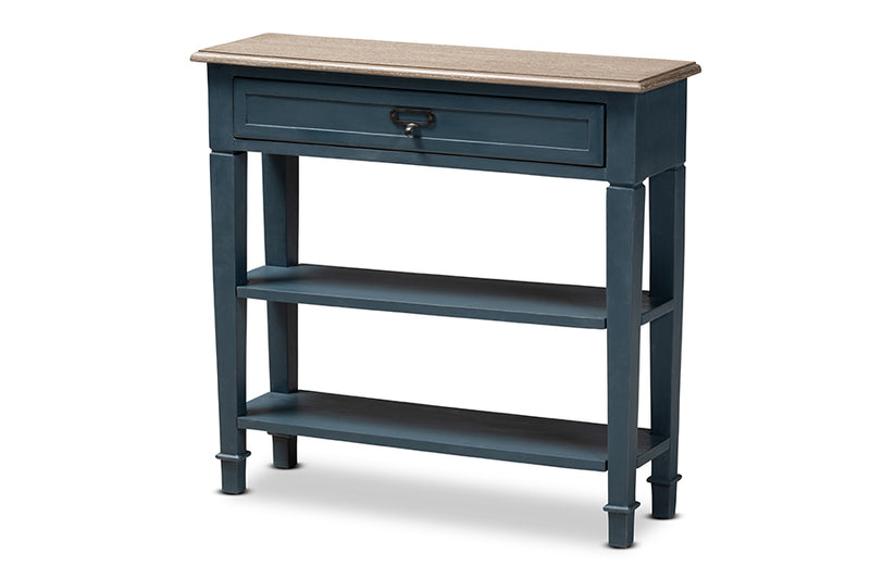 Cintia French Provincial Blue Spruce Fiinished Wood Accent Console Table