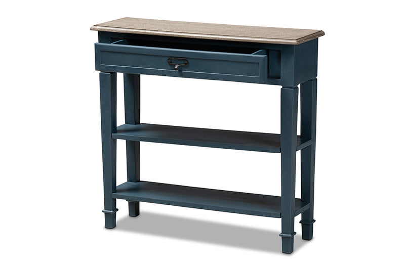 Cintia French Provincial Blue Spruce Fiinished Wood Accent Console Table