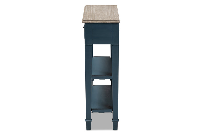 Cintia French Provincial Blue Spruce Fiinished Wood Accent Console Table