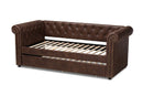 Vance Brown Faux Leather Upholstered Daybed w/Trundle Baxton