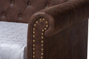 Vance Brown Faux Leather Upholstered Daybed w/Trundle Baxton