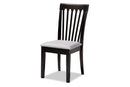 Athena Gray Fabric Upholstered Espresso Brown Dining Chair Set of 4 Baxton