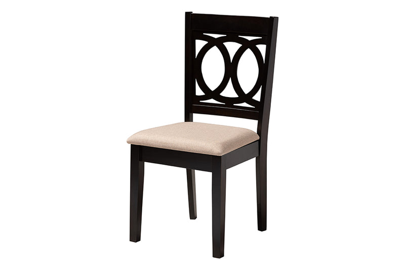 Morigan Modern Sand Dark Brown Finished Wood 5-Piece Dining Set