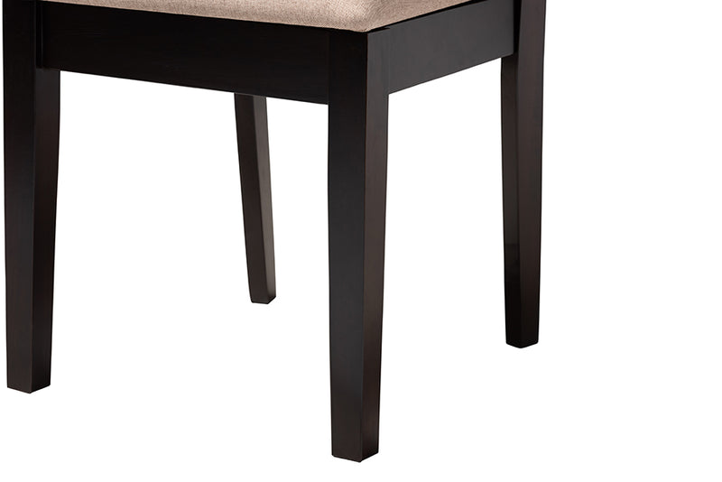 Morigan Modern Sand Dark Brown Finished Wood 5-Piece Dining Set