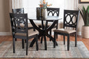 Morigan Modern Sand Dark Brown 5-Piece Dining Set Baxton