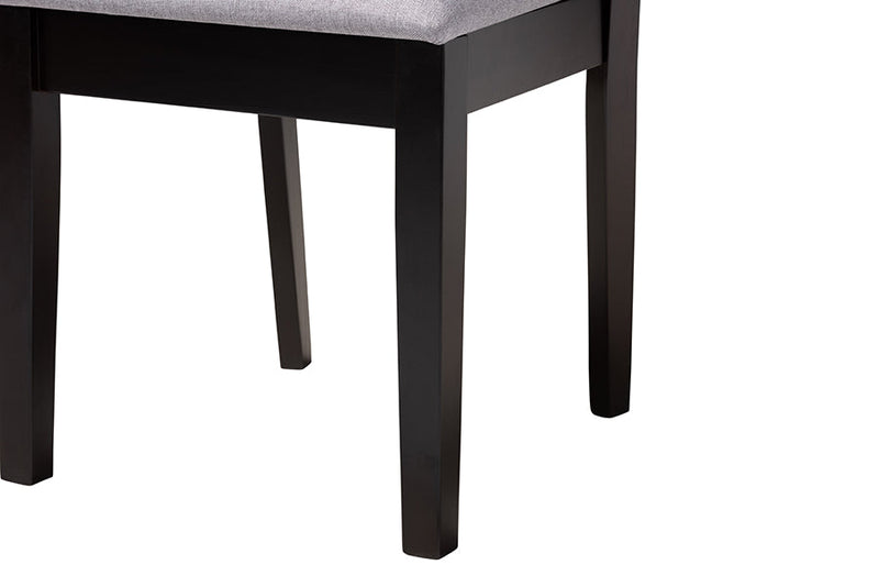 Paloma Modern Gray and Dark Brown 5-Piece Dining Set Baxton