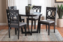 Paloma Modern Gray and Dark Brown 5-Piece Dining Set Baxton