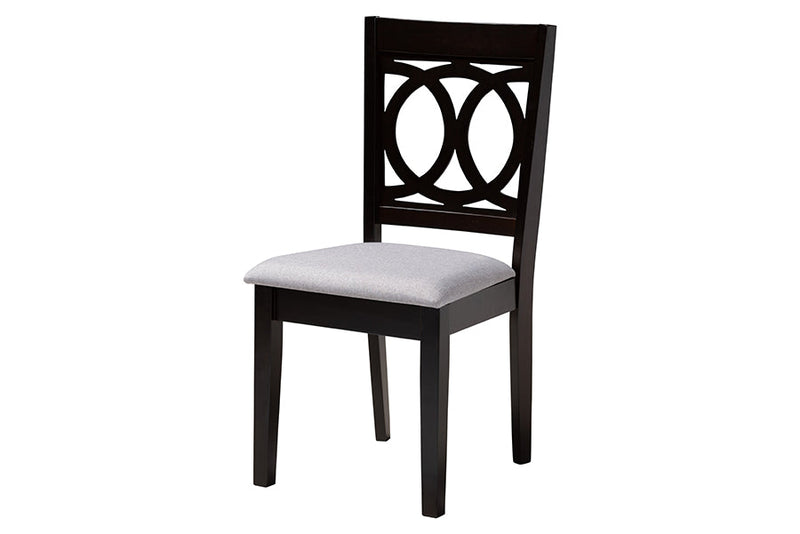 Morigan Modern Gray and Dark Brown 5-Piece Dining Set Baxton