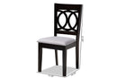 Aspen Gray Fabric Upholstered Espresso Brown Dining Chair Set of 4 Baxton