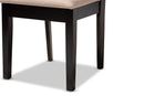 Iden Sand Fabric Upholstered Espresso Brown Dining Chair Set of 4 Baxton