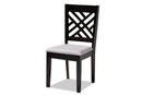 Crayton Gray Fabric Upholstered and Dark Brown 6-Piece Dining Set Baxton