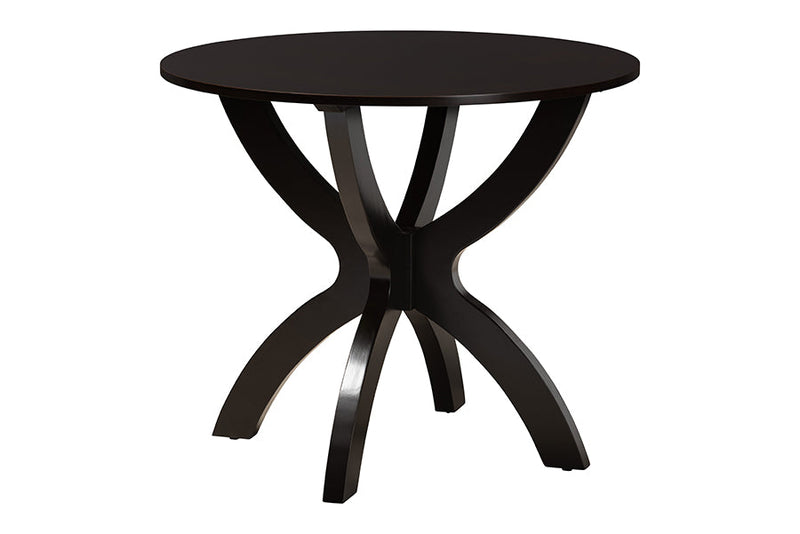 Amira Modern Sand Fabric and Dark Brown 5-Piece Dining Set Baxton
