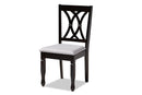 Asgart Gray Fabric Upholstered Espresso Brown Dining Chair Set of 4 Baxton
