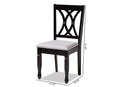 Asgart Gray Fabric Upholstered Espresso Brown Dining Chair Set of 4 Baxton
