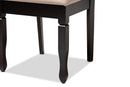 Maliyah Sand Fabric Upholstered Espresso Brown Dining Chair Set of 4 Baxton