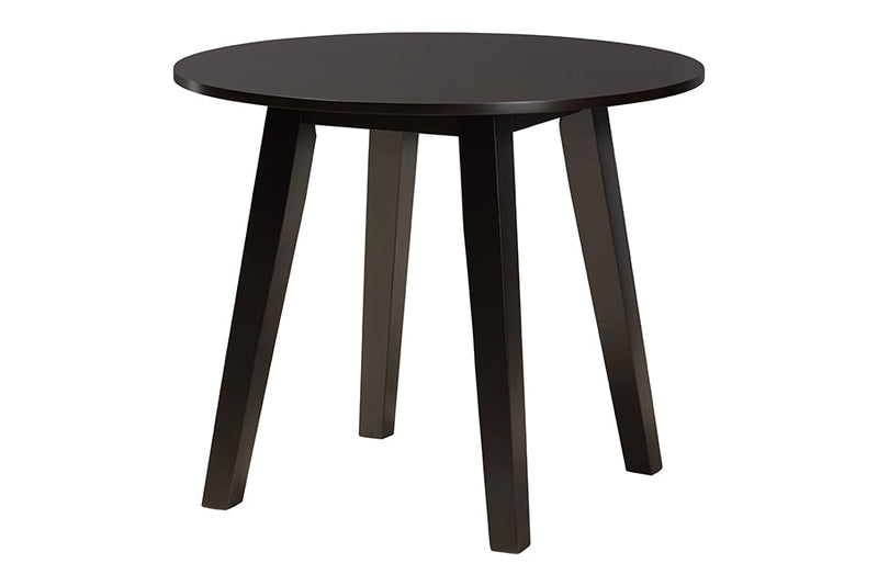 Elias Modern Gray Fabric and Dark Brown 5-Piece Dining Set Baxton