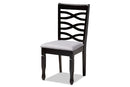 Maliyah Gray Fabric Upholstered Espresso Brown Dining Chair Set of 4 Baxton