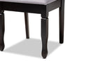 Maliyah Gray Fabric Upholstered Espresso Brown Dining Chair Set of 4 Baxton