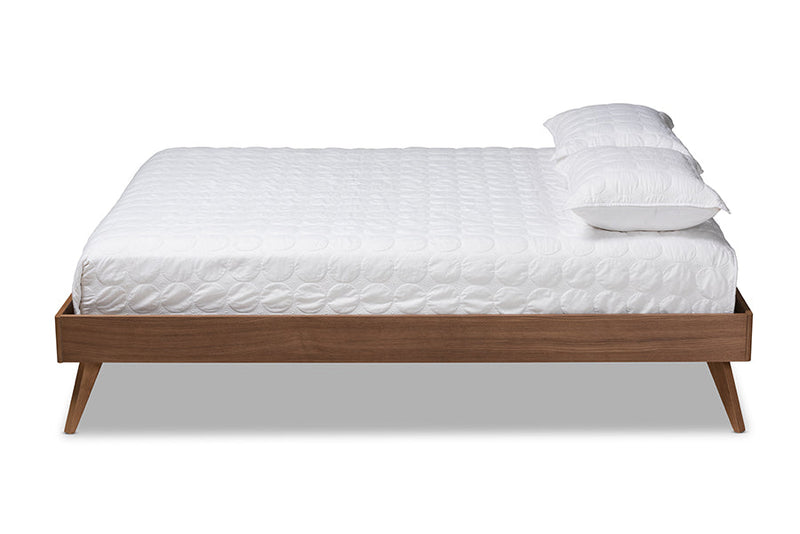 Mabyn Walnut Brown King Size Platform Bed Baxton