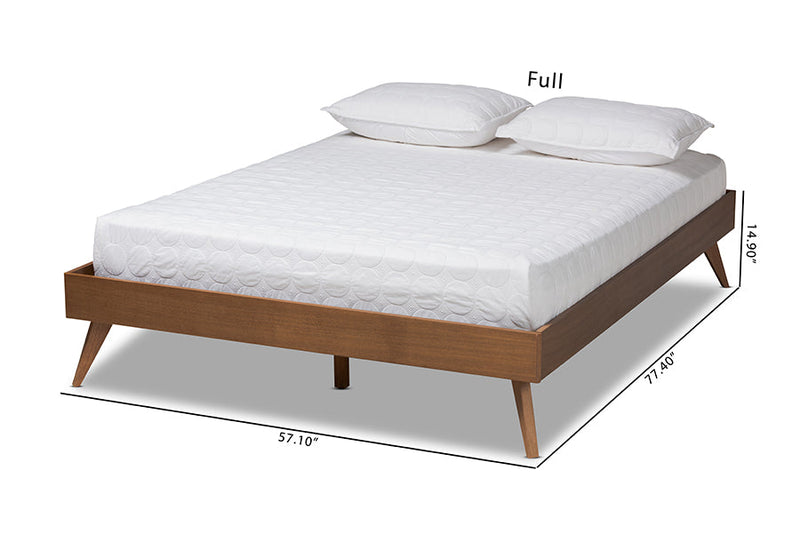 Mabyn Walnut Brown King Size Platform Bed Baxton