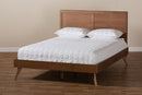 Farrah Walnut Brown Queen Size Platform Bed Baxton