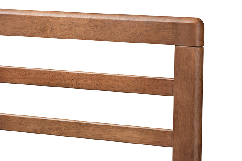 Trina Walnut Brown King Size Platform Bed Baxton