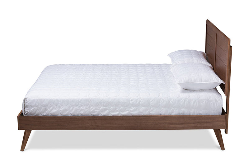 Aislin Walnut Brown Queen Size Platform Bed Baxton