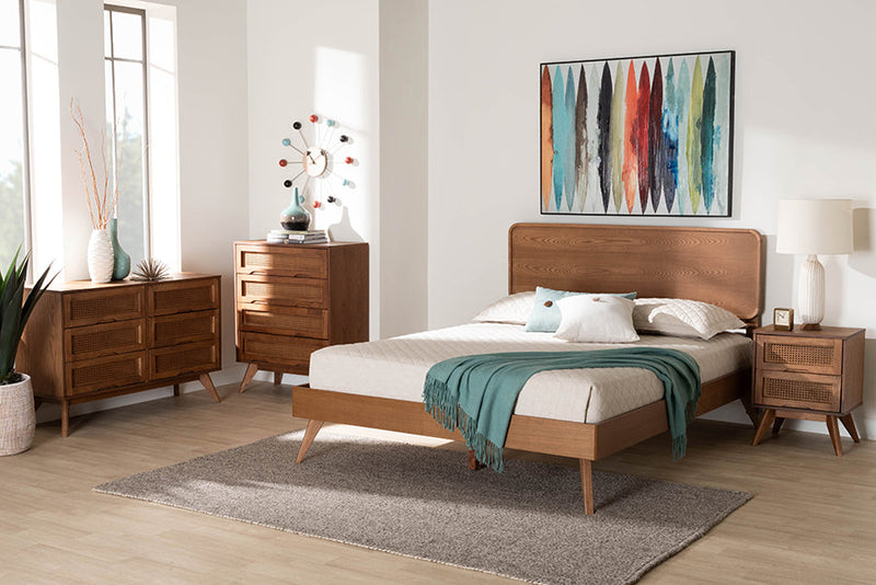 Castello Walnut Brown Queen Size 4Pc Bedroom Set Baxton