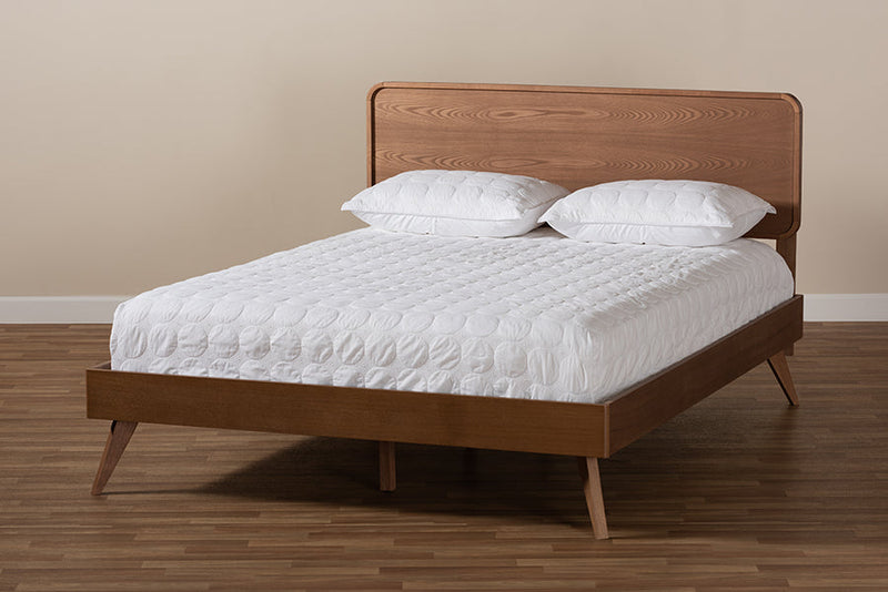Castello Walnut Brown King Size Platform Bed Baxton