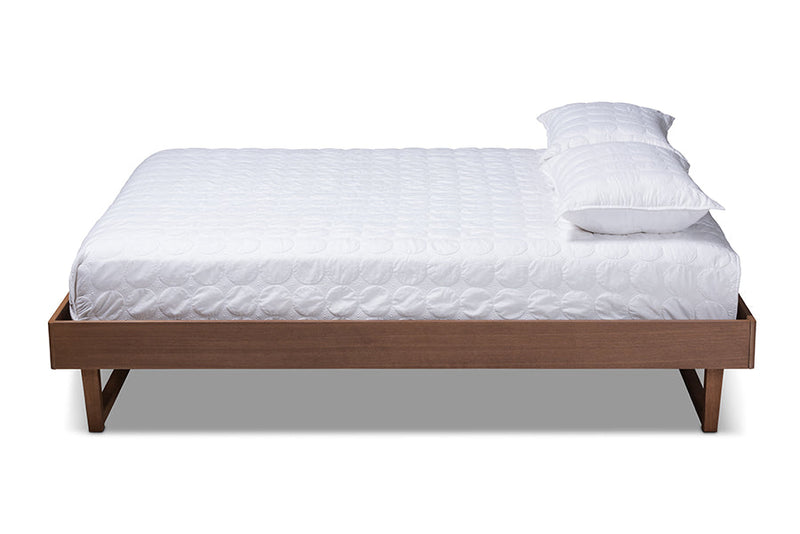 Adler Walnut Brown King Size Platform Bed Baxton
