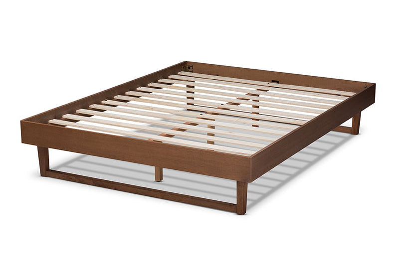 Adler Walnut Brown Full Size Platform Bed Baxton