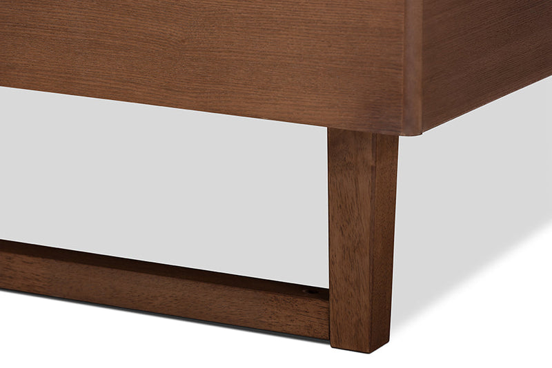 Adler Walnut Brown King Size Platform Bed Baxton
