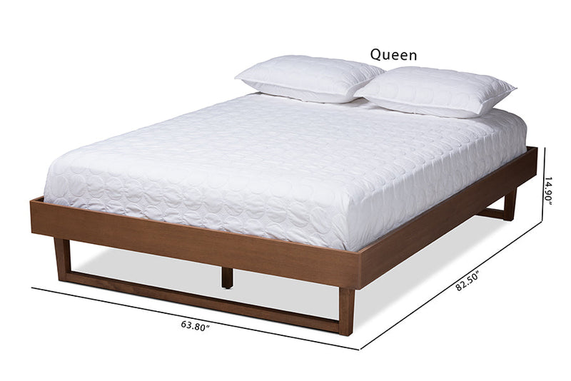 Adler Walnut Brown King Size Platform Bed Baxton