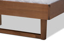Leena Light Gray Fabric Ash Walnut Full Size Platform Bed Baxton