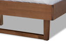 Simone Dark Gray Fabric Ash Walnut Full Size Platform Bed Baxton