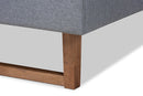 Liliya Dark Gray Fabric Ash Walnut Brown Queen Size Platform Bed Baxton