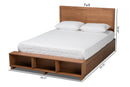 Svante Ash Walnut Brown Full Size 4-Drawer Platform Storage Bed w/Shelves Baxton