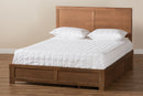 Lilibet Ash Walnut Brown Queen Size 3-Drawer Platform Storage Bed Baxton