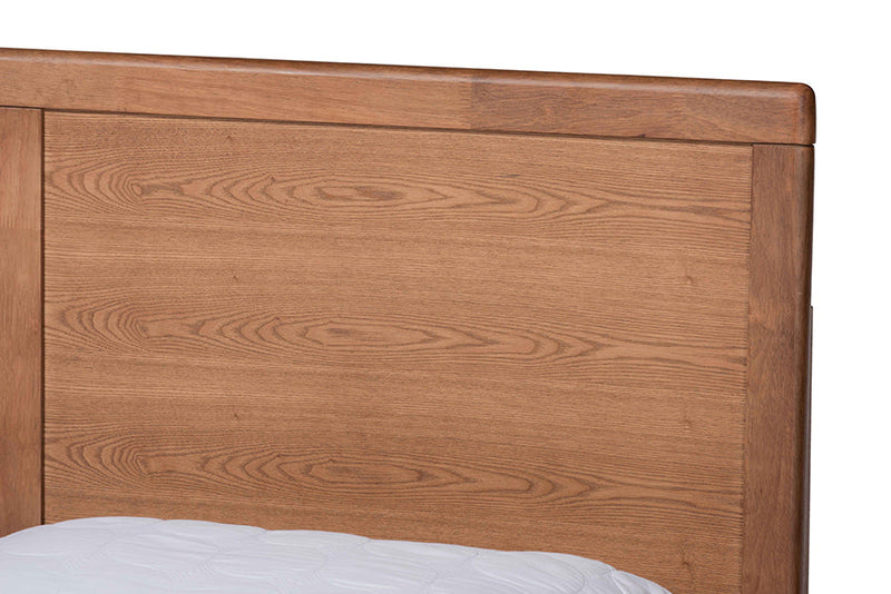 Lilibet Ash Walnut Brown Queen Size 3-Drawer Platform Storage Bed Baxton