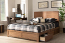Lilibet Ash Walnut Brown Queen Size 3-Drawer Platform Storage Bed Baxton