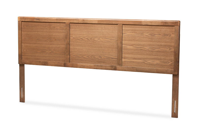 Nelson Mid-Century Modern Walnut Brown Finished Wood King Size Headboard