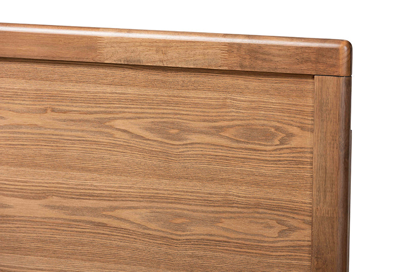 Nelson Mid-Century Modern Walnut Brown Finished Wood King Size Headboard