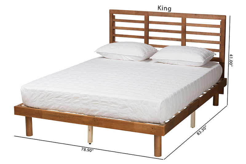 Argos Ash Walnut King Size Platform Bed Baxton