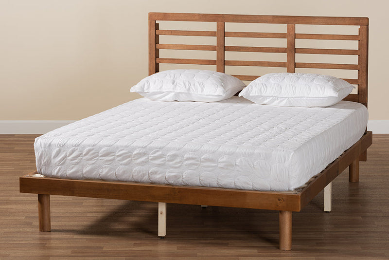 Argos Ash Walnut King Size Platform Bed Baxton