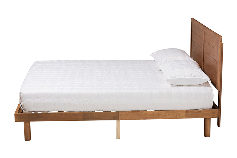 Sinclaire Mid-Century Modern Ash Walnut Finished Wood Full Size Platform Bed